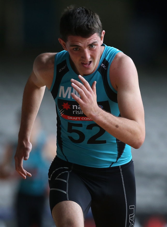 AFL 2015 Media - NAB AFL Draft Combine Day 2 MELBOURNE, AUSTRALIA - OCTOBER 10: Colin O'Riordan takes part in the beep test during day 2 of the 2015 NAB AFL Draft Combine at Etihad Stadium, Melbourne on October 10, 2015. (Photo: Adam Trafford/AFL Media)